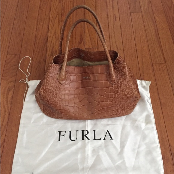 Furla Handbags - Furla leather croc print bag